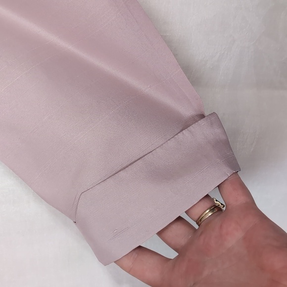 Vintage Samantha Taylor Mauve Silk 3/4 Sleeve Button Up Size 14 - Picture 3 of 5